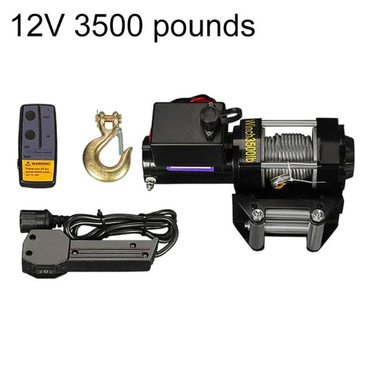 12V 3500 Lbs Manual Operation Wireless Remote Control Dual Use Car Electric Winch
