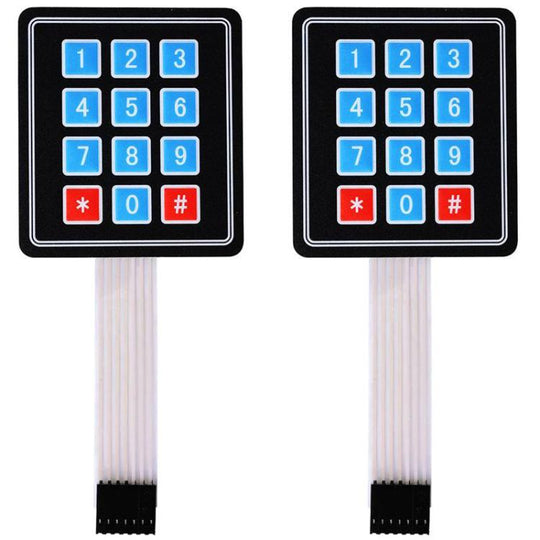 2pcs Membrane Switch Matrix Array Keyboard Keypad Control Panel Pad DIY Kit, Type:3x4