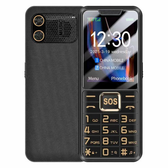 YEEMI K3+ 4G Keypad Phone, 2.4 inch, LED Flashlight, Big Keyboard Big Fonts, SOS, Network: 4G, Dual SIM(Black)