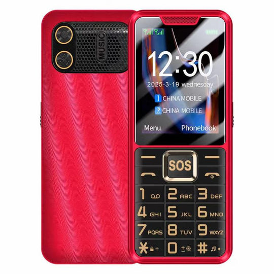 YEEMI K3+ 4G Keypad Phone, 2.4 inch, LED Flashlight, Big Keyboard Big Fonts, SOS, Network: 4G, Dual SIM(Red)