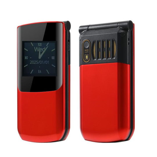 S7 4G Flip Keypad Phone, 2.4 inch + 1.44 inch, 4800mAh Battery, LED Flashlight, SOS, Network: 4G, Dual SIM(Red)