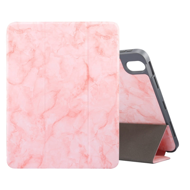 Marble Texture Pattern Horizontal Flip Leather Case, with Three-folding Holder & Sleep / Wake-up For iPad Air 2022 / 2020 10.9(Pink) - iPad Air (2022) / (2020) 10.9 Cases by buy2fix | Online Shopping UK | buy2fix