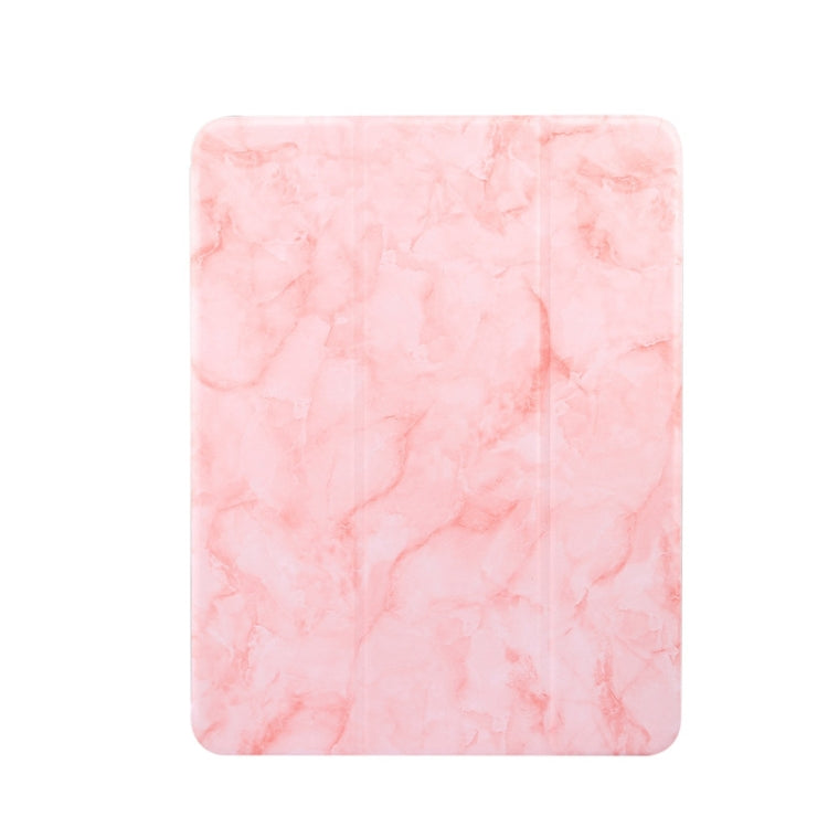 Marble Texture Pattern Horizontal Flip Leather Case, with Three-folding Holder & Sleep / Wake-up For iPad Air 2022 / 2020 10.9(Pink) - iPad Air (2022) / (2020) 10.9 Cases by buy2fix | Online Shopping UK | buy2fix