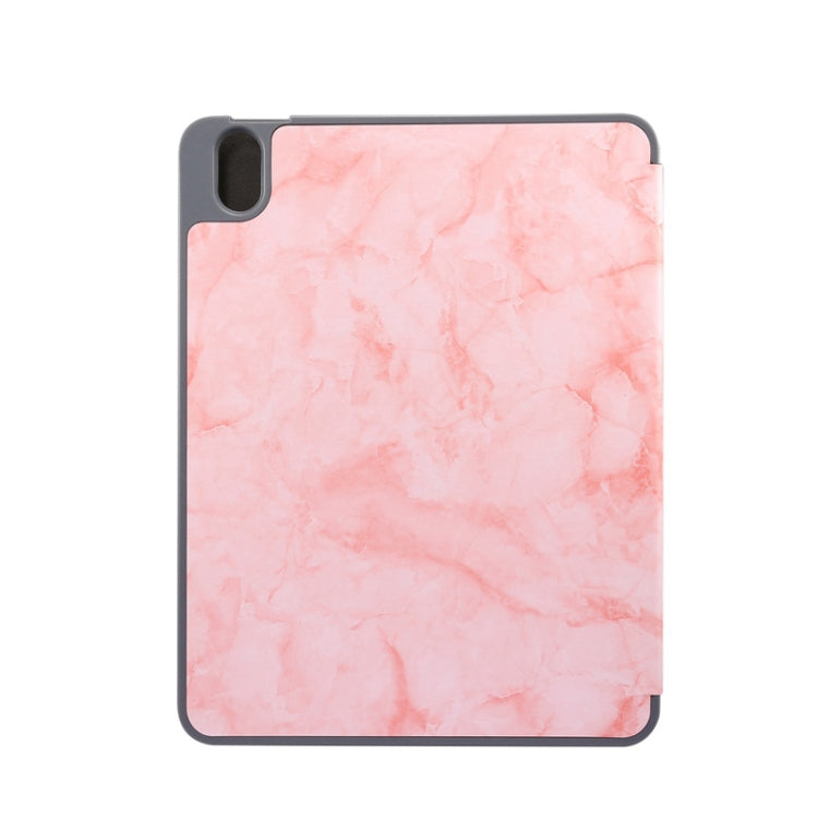 Marble Texture Pattern Horizontal Flip Leather Case, with Three-folding Holder & Sleep / Wake-up For iPad Air 2022 / 2020 10.9(Pink) - iPad Air (2022) / (2020) 10.9 Cases by buy2fix | Online Shopping UK | buy2fix