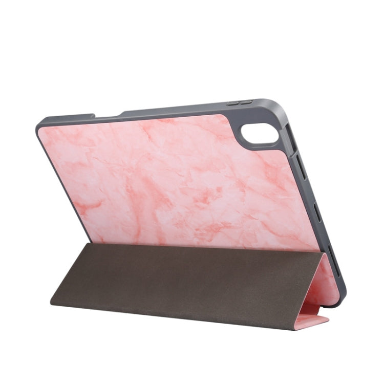 Marble Texture Pattern Horizontal Flip Leather Case, with Three-folding Holder & Sleep / Wake-up For iPad Air 2022 / 2020 10.9(Pink) - iPad Air (2022) / (2020) 10.9 Cases by buy2fix | Online Shopping UK | buy2fix