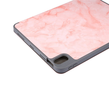 Marble Texture Pattern Horizontal Flip Leather Case, with Three-folding Holder & Sleep / Wake-up For iPad Air 2022 / 2020 10.9(Pink) - iPad Air (2022) / (2020) 10.9 Cases by buy2fix | Online Shopping UK | buy2fix