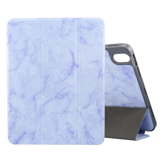 Marble Texture Pattern Horizontal Flip Leather Case, with Three-folding Holder & Sleep / Wake-up For iPad Air 2022 / 2020 10.9(Purple) - iPad Air (2022) / (2020) 10.9 Cases by buy2fix | Online Shopping UK | buy2fix