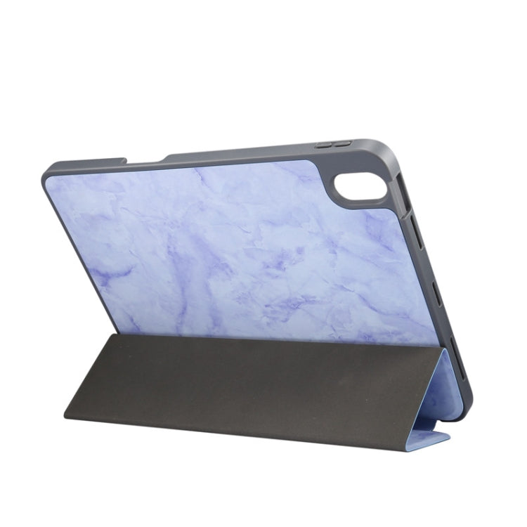 Marble Texture Pattern Horizontal Flip Leather Case, with Three-folding Holder & Sleep / Wake-up For iPad Air 2022 / 2020 10.9(Purple) - iPad Air (2022) / (2020) 10.9 Cases by buy2fix | Online Shopping UK | buy2fix