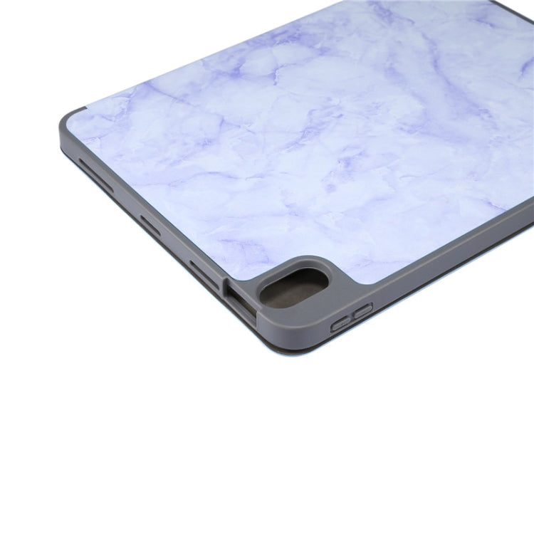 Marble Texture Pattern Horizontal Flip Leather Case, with Three-folding Holder & Sleep / Wake-up For iPad Air 2022 / 2020 10.9(Purple) - iPad Air (2022) / (2020) 10.9 Cases by buy2fix | Online Shopping UK | buy2fix