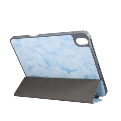 Marble Texture Pattern Horizontal Flip Leather Case, with Three-folding Holder & Sleep / Wake-up For iPad Air 2022 / 2020 10.9(Blue) - iPad Air (2022) / (2020) 10.9 Cases by buy2fix | Online Shopping UK | buy2fix