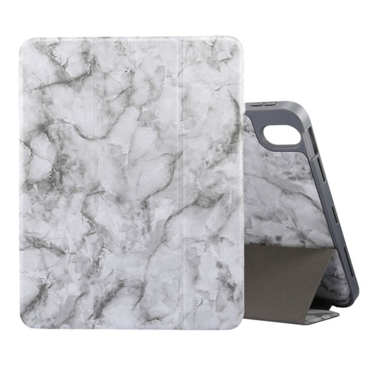 Marble Texture Pattern Horizontal Flip Leather Case, with Three-folding Holder & Sleep / Wake-up For iPad Air 2022 / 2020 10.9(Black Gray) - iPad Air (2022) / (2020) 10.9 Cases by buy2fix | Online Shopping UK | buy2fix