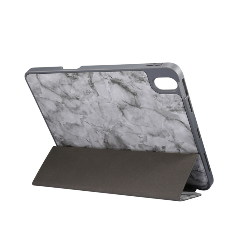 Marble Texture Pattern Horizontal Flip Leather Case, with Three-folding Holder & Sleep / Wake-up For iPad Air 2022 / 2020 10.9(Black Gray) - iPad Air (2022) / (2020) 10.9 Cases by buy2fix | Online Shopping UK | buy2fix