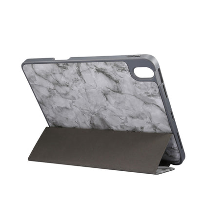 Marble Texture Pattern Horizontal Flip Leather Case, with Three-folding Holder & Sleep / Wake-up For iPad Air 2022 / 2020 10.9(Black Gray) - iPad Air (2022) / (2020) 10.9 Cases by buy2fix | Online Shopping UK | buy2fix