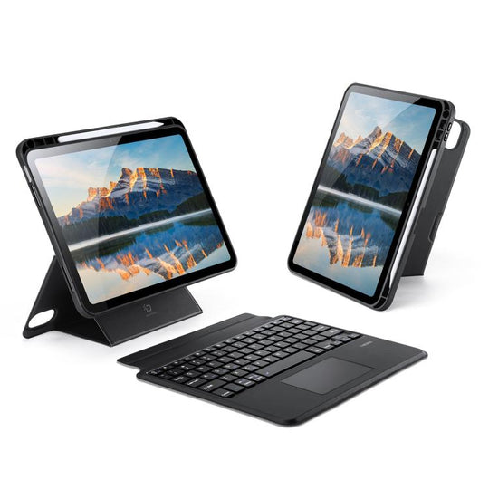 For iPad 2025 / 2022 DUX DUCIS DK Series Backlight Magnetic Wireless Keyboard Vegan Leather Tablet Case(Black)