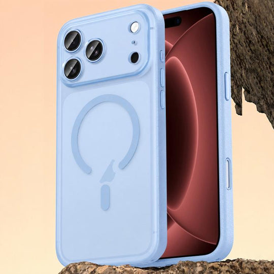 For iPhone 18 Pro Vegan Leather Magnetic Phone Case(Sky Blue)