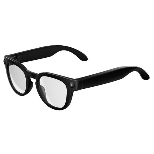 MT3 8MP Smart AI Glasses, WiFi, Touch Control, BT Call(Matte Black Frame Sunglasses + Clear Lens)