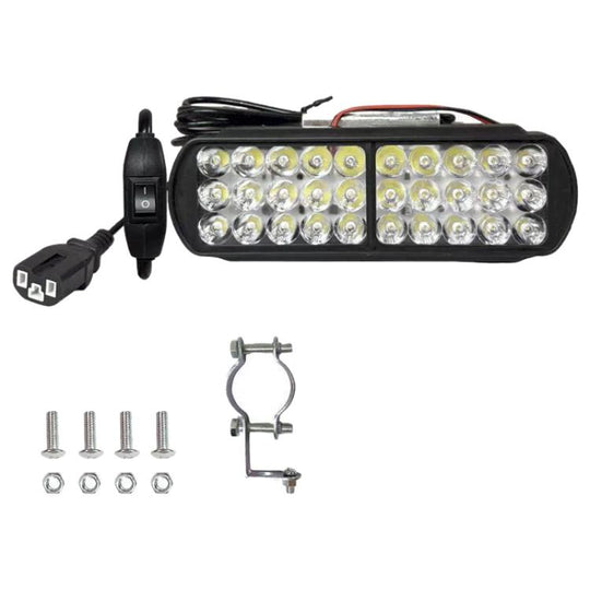 DC12-85V Motorcycle High-intensity LED Spotlight, Type:30 LEDs + Screw + Switch + Clamp + 2.5m Plug