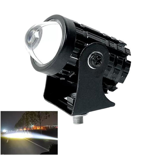 DC12-60V Motorcycle Ultra-bright LED mini Spotlight, Type:with Switch(High White and Low Yellow)