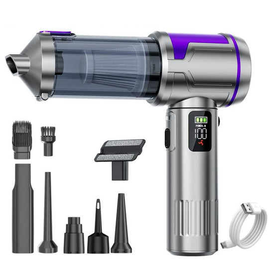 SUITU ST-6708APlus Digital Display Handheld Blow Suction Combo Car Brushless Motor Vacuum Cleaner(Silver Purple)