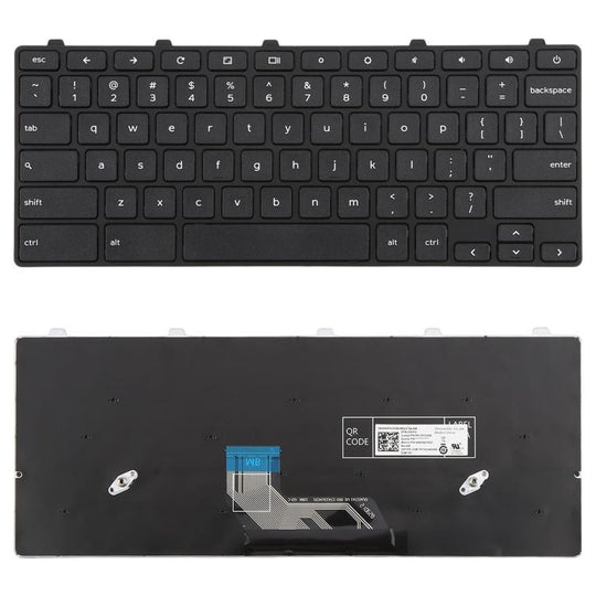 US Version Laptop Keyboard with Power Button for Dell Chromebook 11 3180 3189 3190 3380 3300 3310(Black)
