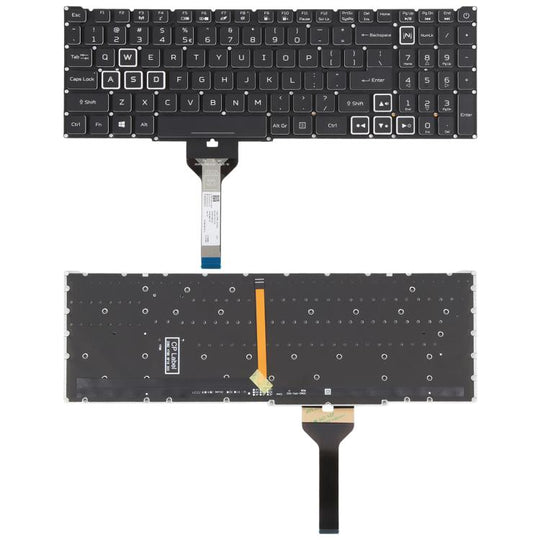 US Version Laptop Backlit Keyboard for Acer Nitro 5 AN515-51 52-55K1 N17C1 AN515-57-53TK(White Text with Solors)
