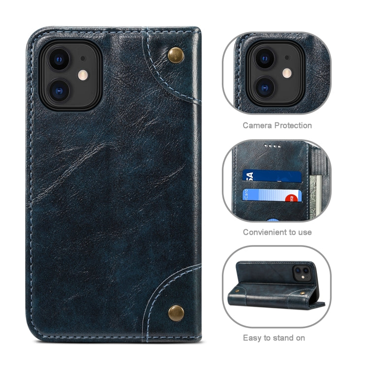 For iPhone 12 mini Baroque Simple Horizontal Flip Leather Case with Holder & Card Slots & Wallet (Black) - iPhone 12 mini Cases by buy2fix | Online Shopping UK | buy2fix
