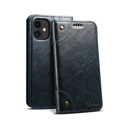 For iPhone 12 mini Baroque Simple Horizontal Flip Leather Case with Holder & Card Slots & Wallet (Blue) - iPhone 12 mini Cases by buy2fix | Online Shopping UK | buy2fix