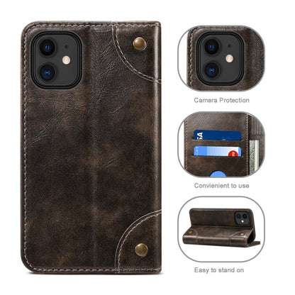 For iPhone 12 / 12 Pro Baroque Simple Horizontal Flip Leather Case with Holder & Card Slots & Wallet(Black) - iPhone 12 / 12 Pro Cases by buy2fix | Online Shopping UK | buy2fix