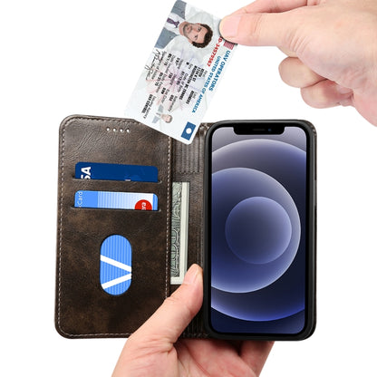 For iPhone 12 / 12 Pro Baroque Simple Horizontal Flip Leather Case with Holder & Card Slots & Wallet(Black) - iPhone 12 / 12 Pro Cases by buy2fix | Online Shopping UK | buy2fix