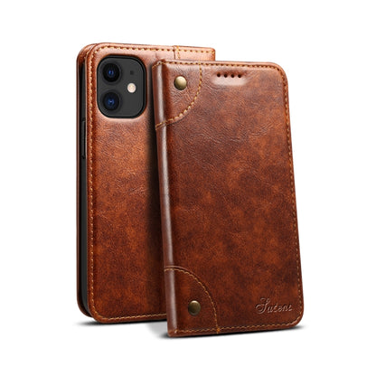 For iPhone 12 Pro Max Baroque Simple Horizontal Flip Leather Case with Holder & Card Slots & Wallet(Light Brown) - iPhone 12 Pro Max Cases by buy2fix | Online Shopping UK | buy2fix
