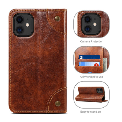 For iPhone 12 Pro Max Baroque Simple Horizontal Flip Leather Case with Holder & Card Slots & Wallet(Light Brown) - iPhone 12 Pro Max Cases by buy2fix | Online Shopping UK | buy2fix