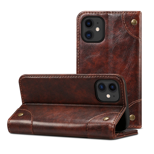 For iPhone 12 Pro Max Baroque Simple Horizontal Flip Leather Case with Holder & Card Slots & Wallet(Dark Brown) - iPhone 12 Pro Max Cases by buy2fix | Online Shopping UK | buy2fix