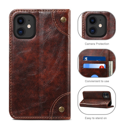 For iPhone 12 Pro Max Baroque Simple Horizontal Flip Leather Case with Holder & Card Slots & Wallet(Dark Brown) - iPhone 12 Pro Max Cases by buy2fix | Online Shopping UK | buy2fix