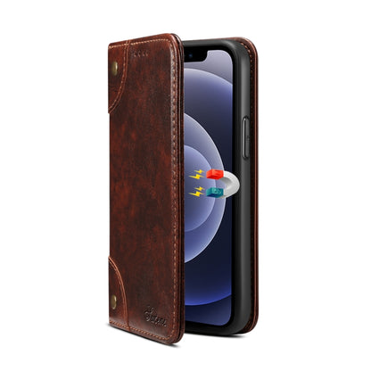 For iPhone 12 Pro Max Baroque Simple Horizontal Flip Leather Case with Holder & Card Slots & Wallet(Dark Brown) - iPhone 12 Pro Max Cases by buy2fix | Online Shopping UK | buy2fix