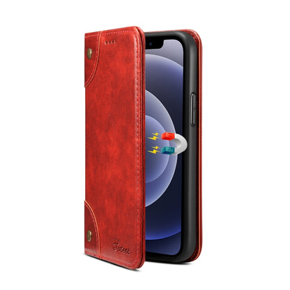 For iPhone 12 Pro Max Baroque Simple Horizontal Flip Leather Case with Holder & Card Slots & Wallet(Red) - iPhone 12 Pro Max Cases by buy2fix | Online Shopping UK | buy2fix