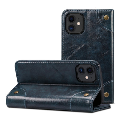 For iPhone 12 Pro Max Baroque Simple Horizontal Flip Leather Case with Holder & Card Slots & Wallet(Blue) - iPhone 12 Pro Max Cases by buy2fix | Online Shopping UK | buy2fix