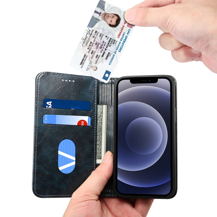 For iPhone 12 Pro Max Baroque Simple Horizontal Flip Leather Case with Holder & Card Slots & Wallet(Blue) - iPhone 12 Pro Max Cases by buy2fix | Online Shopping UK | buy2fix