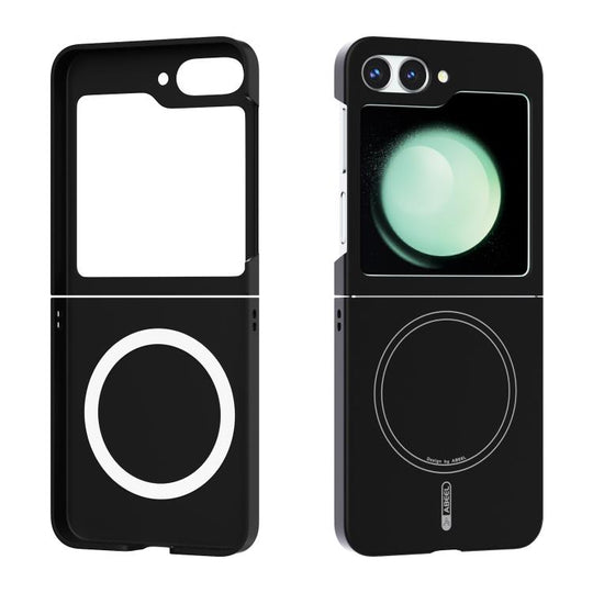 For Samsung Galaxy Z Flip5 ABEEL Skin-friendly Feel Magsafe PC Phone Case(Black)