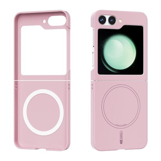 For Samsung Galaxy Z Flip5 ABEEL Skin-friendly Feel Magsafe PC Phone Case(Pink)