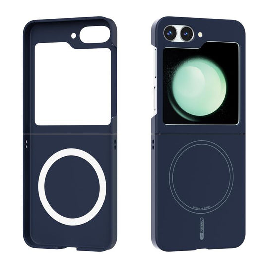 For Samsung Galaxy Z Flip5 ABEEL Skin-friendly Feel Magsafe PC Phone Case(Blue)