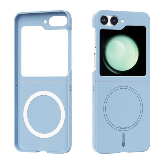 For Samsung Galaxy Z Flip5 ABEEL Skin-friendly Feel Magsafe PC Phone Case(Sky Blue)