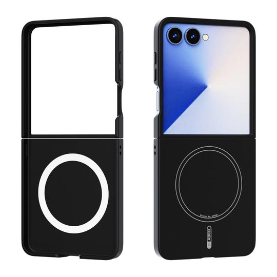 For Samsung Galaxy Z Flip7 5G ABEEL Skin-friendly Feel Magsafe PC Phone Case(Black)