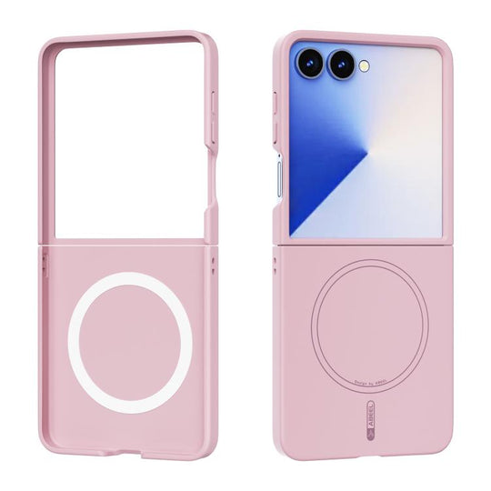 For Samsung Galaxy Z Flip7 5G ABEEL Skin-friendly Feel Magsafe PC Phone Case(Pink)