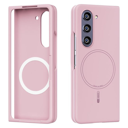 For Samsung Galaxy Z Fold5 ABEEL Skin-friendly Feel Magsafe PC Phone Case(Pink)