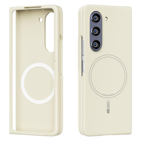 For Samsung Galaxy Z Fold5 ABEEL Skin-friendly Feel Magsafe PC Phone Case(Yellow)
