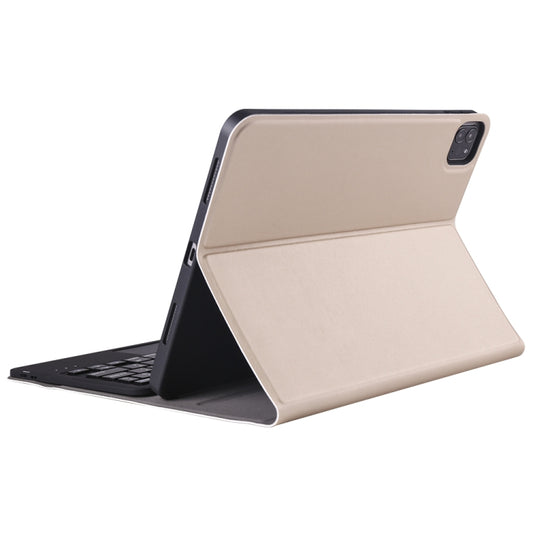 A098B-A Detachable ABS Ultra-thin Bluetooth Keyboard + TPU Tablet Case for iPad Air 11 2024 / 2025 / Air 4 10.9 inch 2020, with Stand & Pen Slot & Touch(Gold) by buy2fix