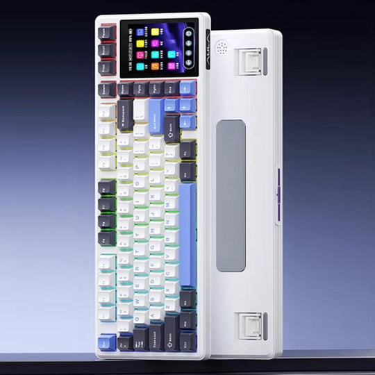 AULA L99 Smart Touch Screen Tri-Mode RGB Customizable Mechanical Keyboard(White Rain Listening Switch)