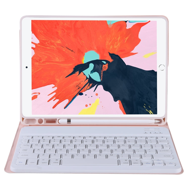 T098B Integrated Ultra-thin Candy Colors Bluetooth Keyboard Tablet Case for iPad Air 11 2024 / 2025 / Air 4 10.9 inch 2020, with Stand & Pen Slot(Pink) by buy2fix