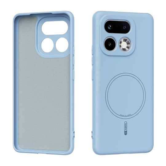 For Realme 16 Pro+ 5G ABEEL Skin-friendly Feel Magsafe Liquid Silicone Phone Case(Sky Blue)