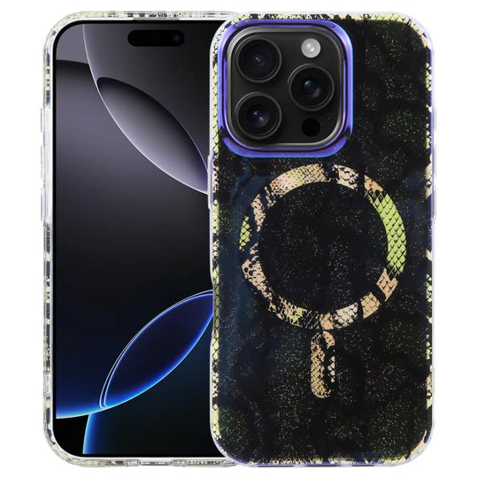 For iPhone 16 Pro Max IMD Blue Light Jungle Series Magnetic Phone Case(Shadow Phantom)